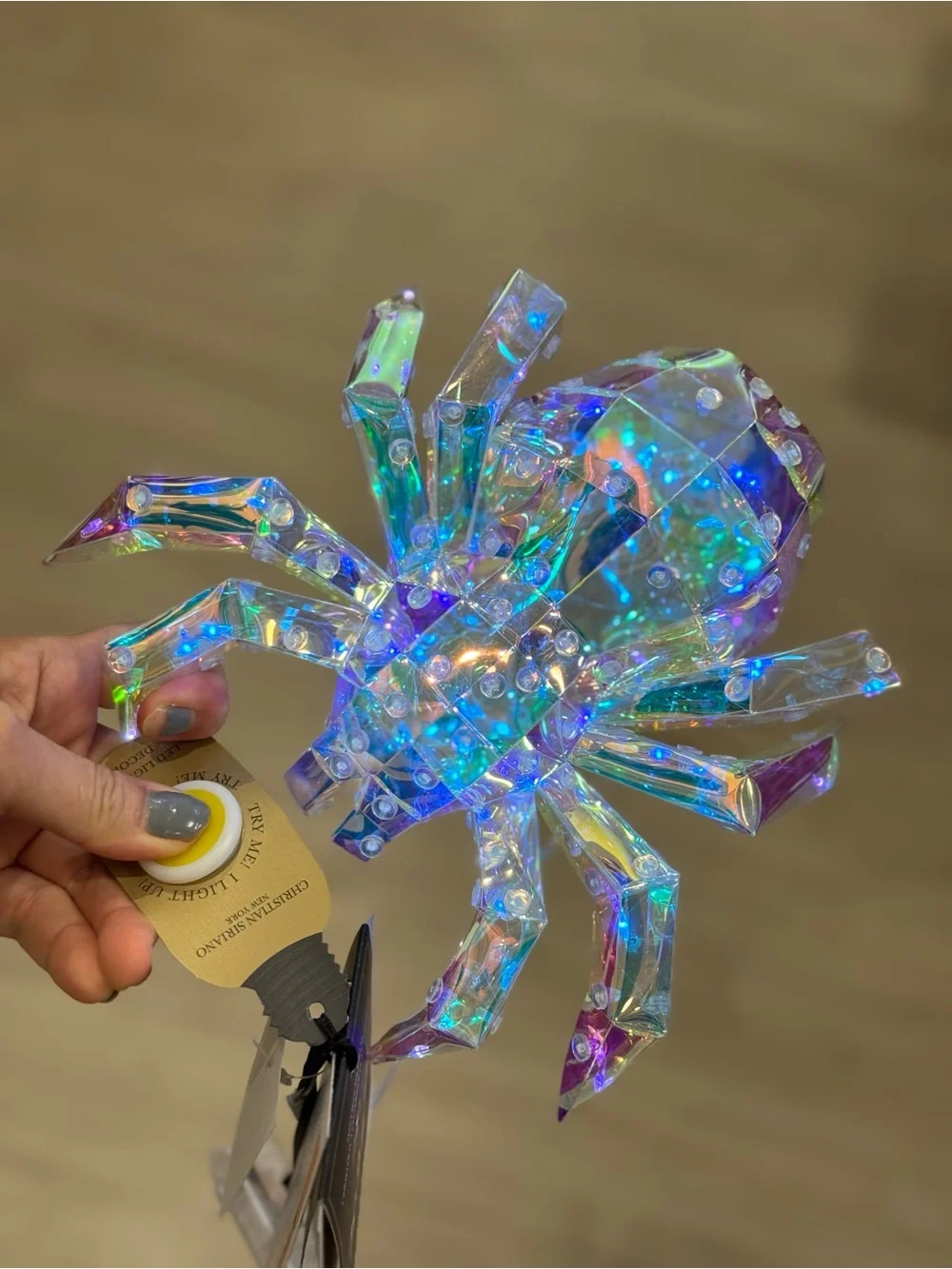 Iridescent LED Spider Decorative Accent - Multicolor